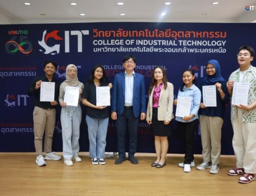 KMUTNB CIT Dean Awards Certificates to Exchange Students from Universitas Negeri Surabaya, Indonesia